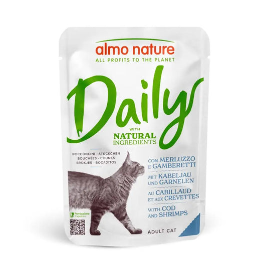 Almo Nature Cat Daily - Bacalhau e Camarão - 30 x 70 gr - Gatursos
