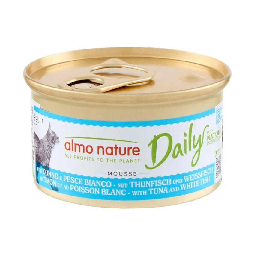 Almo Nature Cat Daily - Mousse Atum e Bacalhau - 24 x 85 gr - Gatursos
