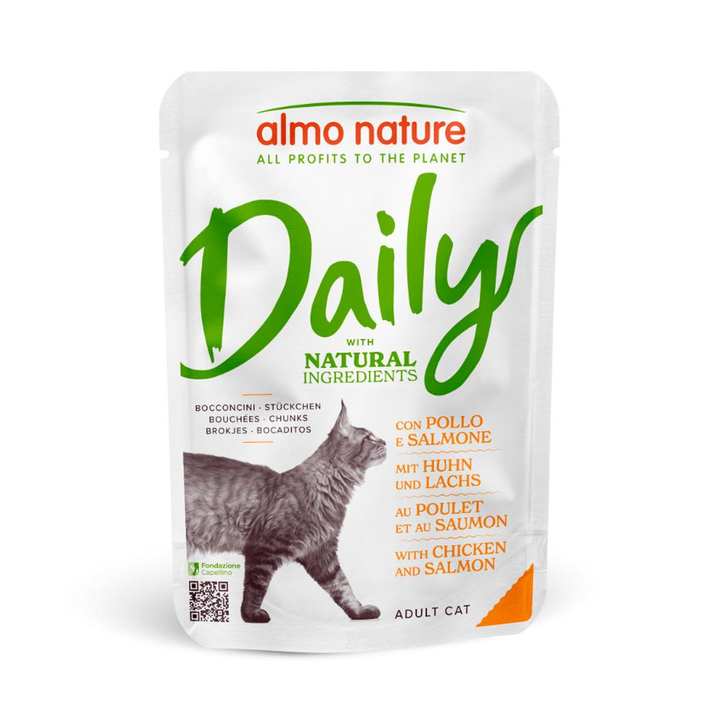 Almo Nature Cat Daily - Frango e Salmão - 30 x 70 gr - Gatursos