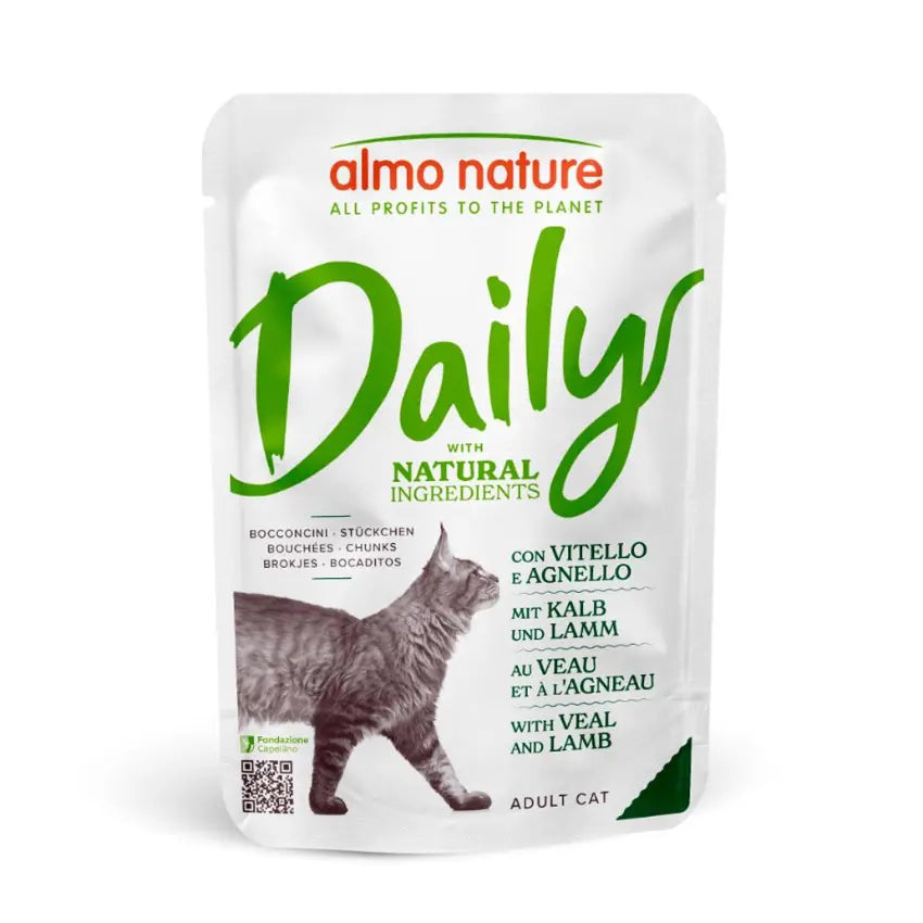 Almo Nature Cat Daily - Vitela e Cordeiro - 30 x 70 gr - Gatursos