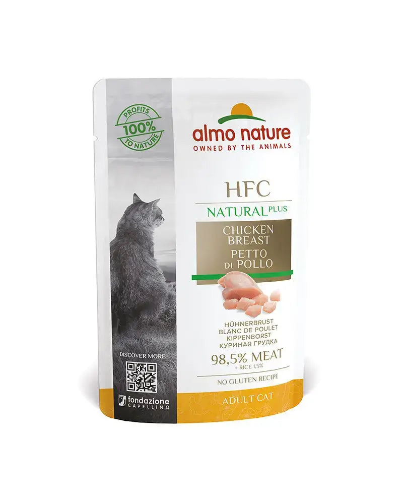 Almo Nature HFC Natural Plus - Peito de Frango - 24 x 55 gr - Gatursos