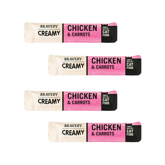 Bravery Creamy Frango e Cenoura - 4 x 56 gr - Gatursos