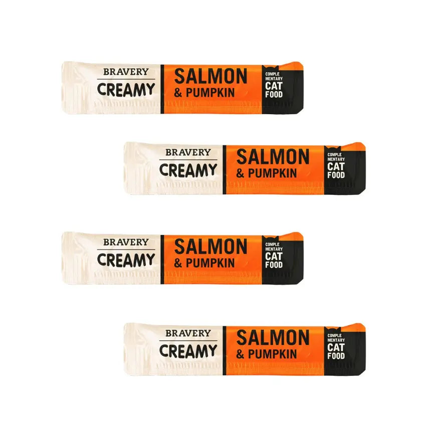Bravery Creamy Salmão e Abóbora - 4 x 56 gr - Gatursos