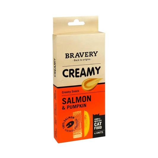 Bravery Creamy Salmão e Abóbora - 4 x 56 gr - Gatursos