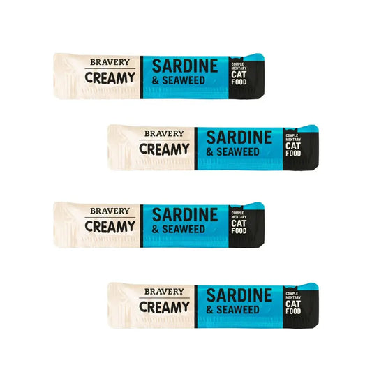 Bravery Creamy Sardinha e Algas - 4 x 56 gr - Gatursos