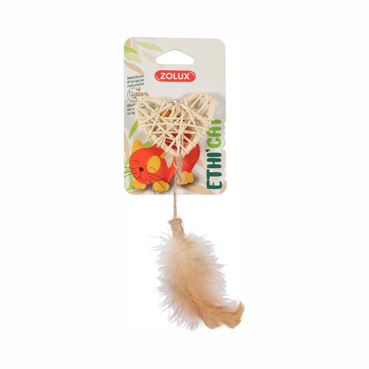 Brinquedo Coração em Rattan com Penas