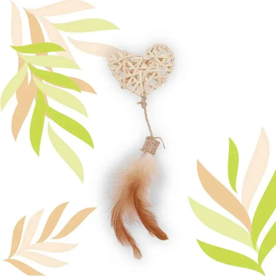 Brinquedo Coração em Rattan com Penas