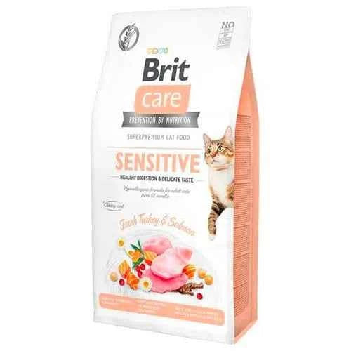 🐾 Brit Care Gato Digestão Sensível – Peru & Salmão | Grain Free