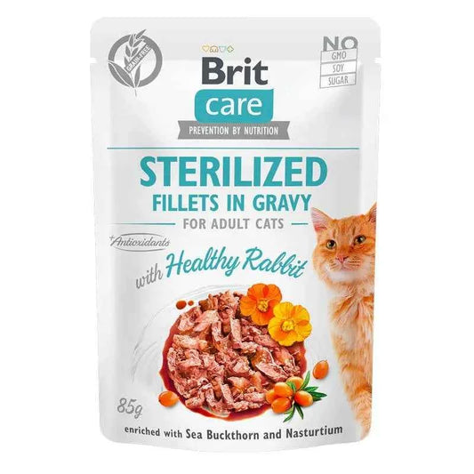 Brit Care Cat Grain Free Adult Sterilised Fillets in Gravy With Healthy Rabbit
