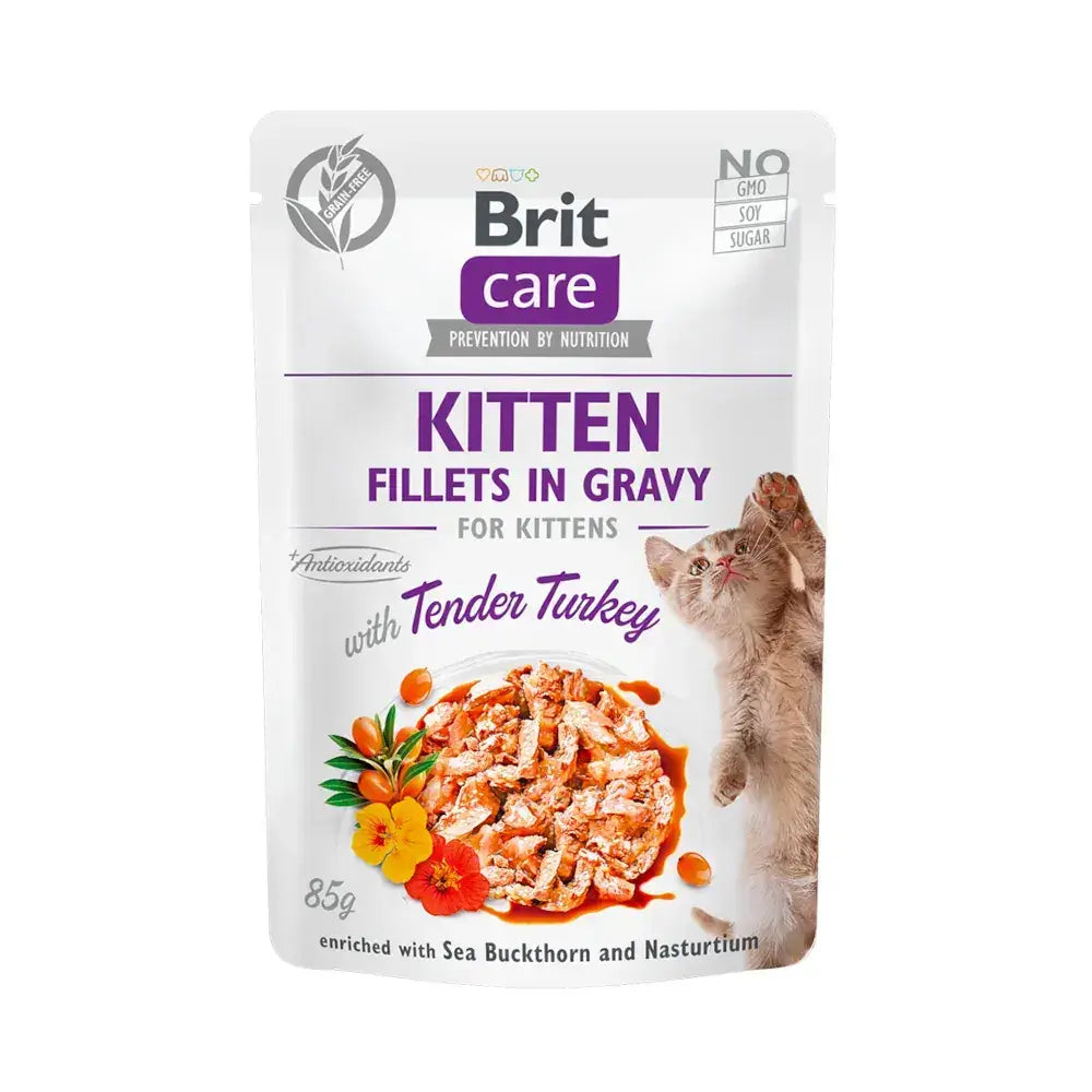 Brit Care Kitten Fillets in Gravy with Tender Turkey - Gatursos