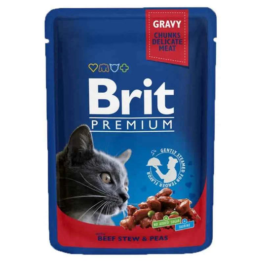 Embalagem Brit Premium Carne e Ervilhas