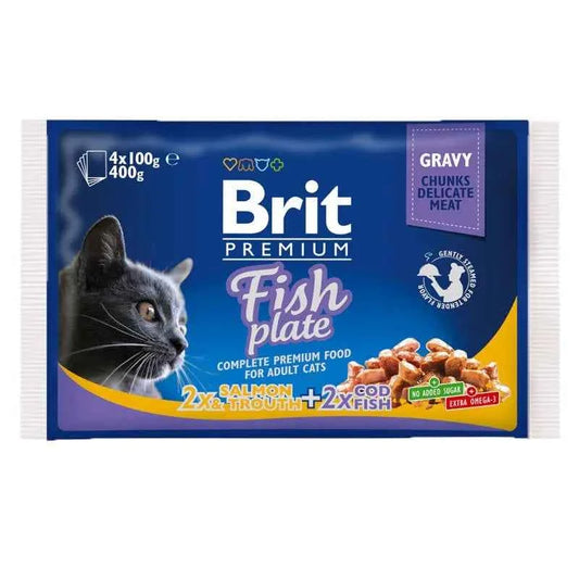 Embalagem Brit Premium Cat Wet Fish Selection Pack para gatos