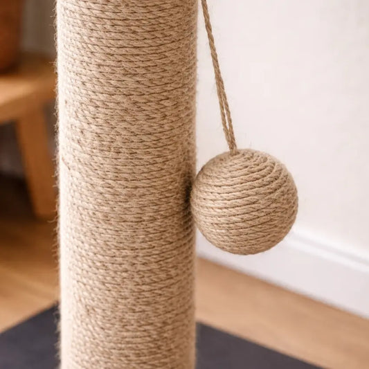 Detalhe do revestimento em sisal do arranhador