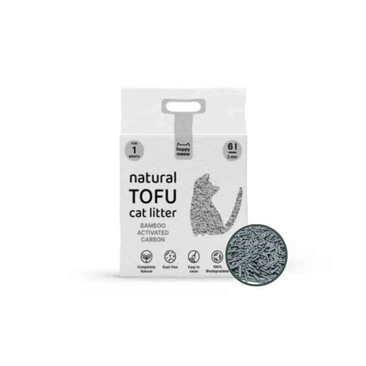Happy Meow Areia Tofu Aglomerante 6 L - Carvão de Bambu Ativado