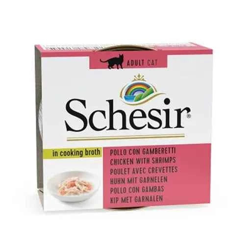 Comida Húmida para Gatos Sensíveis – Schesir Frango/Camarão