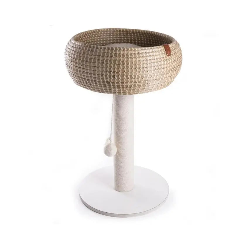 Árvore para gatos Blanca Nid com base redonda e cesto