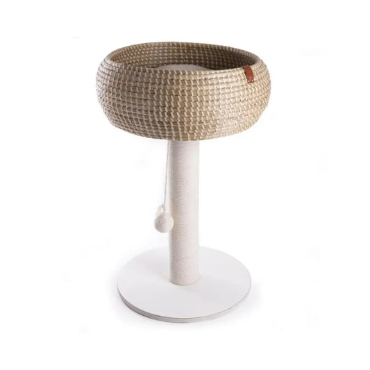 Árvore para gatos Blanca Nid com base redonda e cesto