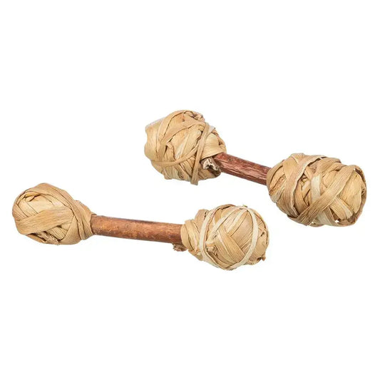 Halteres para gatos em madeira e corda natural x2