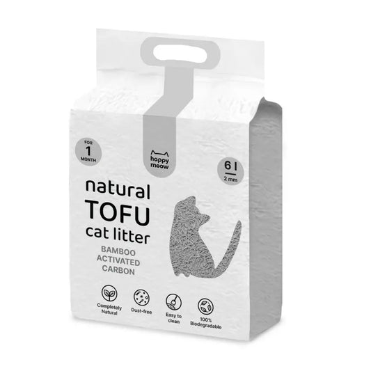 Happy Meow Areia Tofu Aglomerante 6 L - Carvão de Bambu Ativado